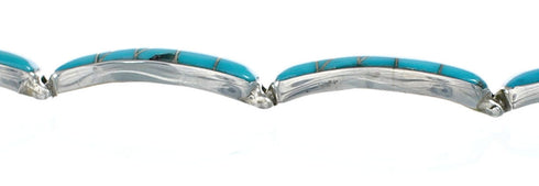 Sterling Silver Turquoise Inlay Link Bracelet SN20220
